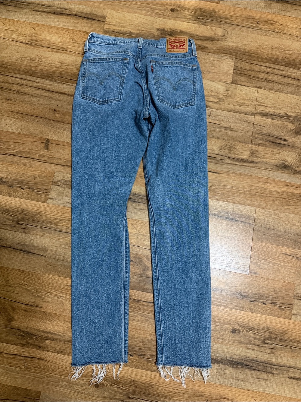 Levi's 501 s Straight Light Blue Denim ankle Jeans sz26 - Picture 3 of 7